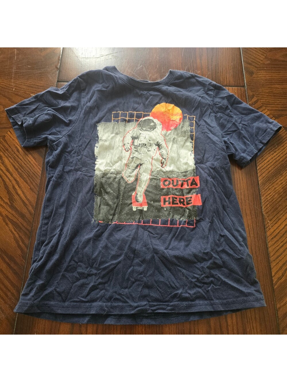 Wonder Nation Boys Navy Graphic T-Shirt L